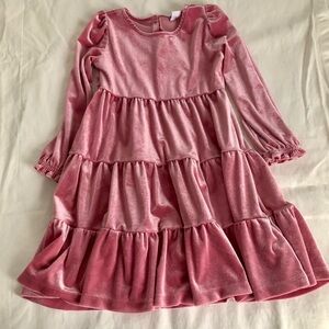 Old Navy Dusty Pink Tiered Velvet Flowy Recital Dress